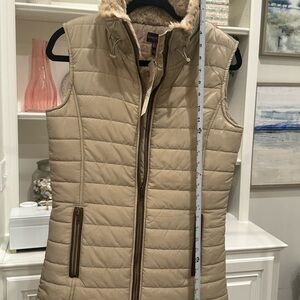 Long Tall Sally Tan Quilted Vest